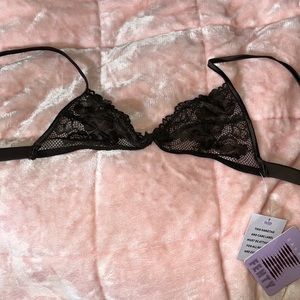 Savage X Fenty Dark Brown Lace Bralette